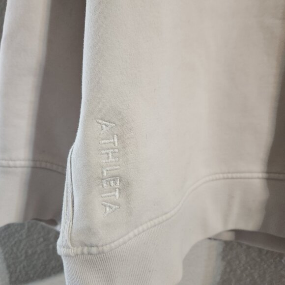 Athleta Forever Fleece 1/4 Zip Sweatshirt Bone Color size XL - Picture 4 of 11